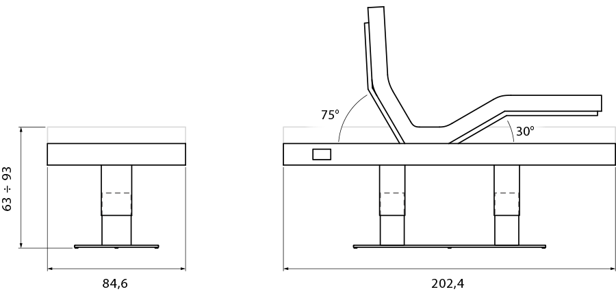 code-lit de massage-pearl-mesures et réglages